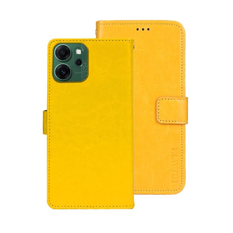 For OPPO Reno14 F 5G idewei Crazy Horse Texture Leather Phone Case