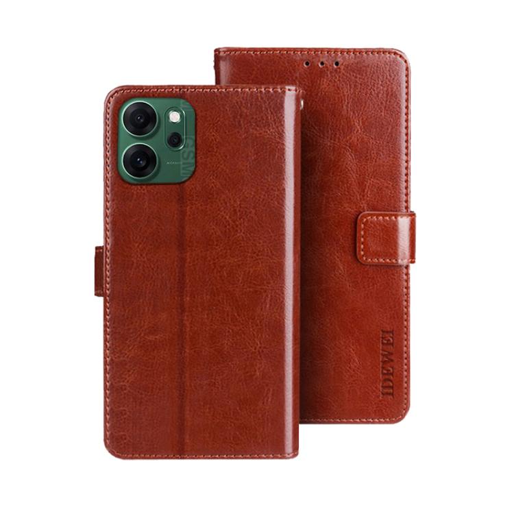 For OPPO Reno14 F 5G idewei Crazy Horse Texture Leather Phone Case