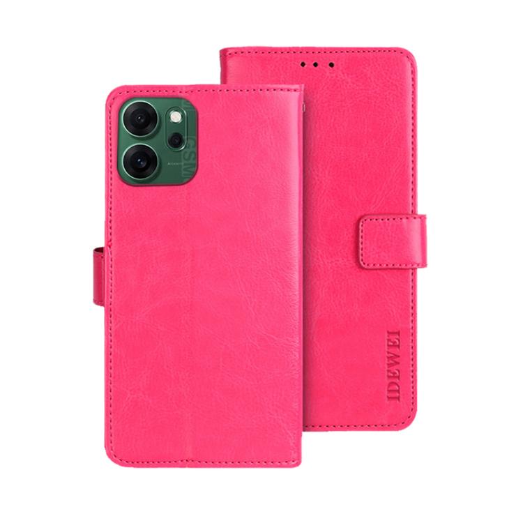 For OPPO Reno14 F 5G idewei Crazy Horse Texture Leather Phone Case