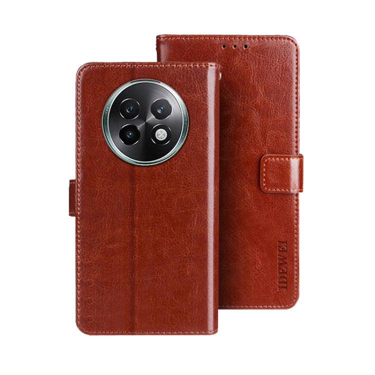 For Realme 13+ 5G idewei Crazy Horse Texture Leather Phone Case