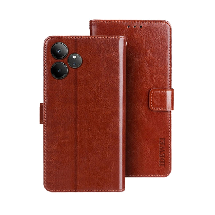 For Realme GT 6 5G Taiwan, China idewei Crazy Horse Texture Leather Phone Case
