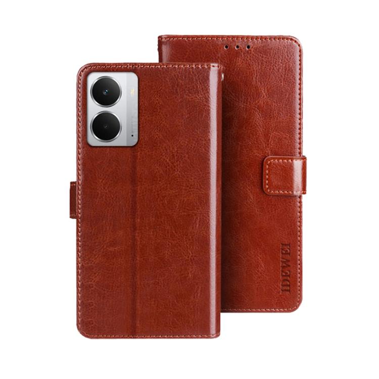 For Realme 14 5G idewei Crazy Horse Texture Leather Phone Case
