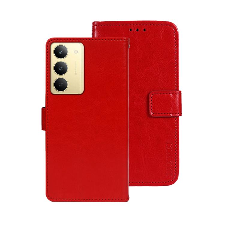 For Realme 14x idewei Crazy Horse Texture Leather Phone Case
