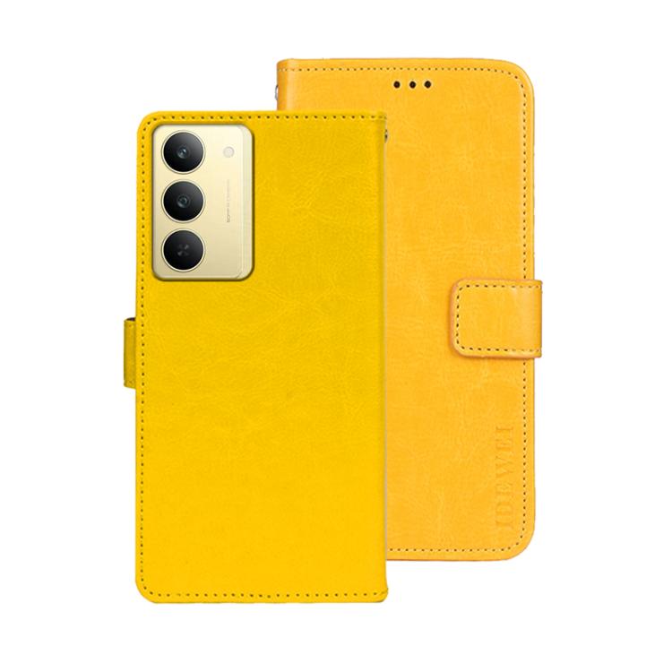 For Realme 14x idewei Crazy Horse Texture Leather Phone Case