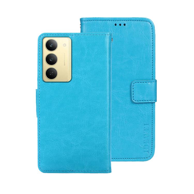 For Realme 14x idewei Crazy Horse Texture Leather Phone Case
