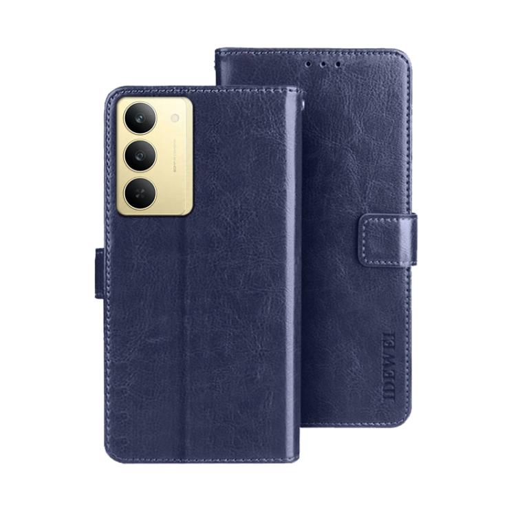 For Realme 14x idewei Crazy Horse Texture Leather Phone Case