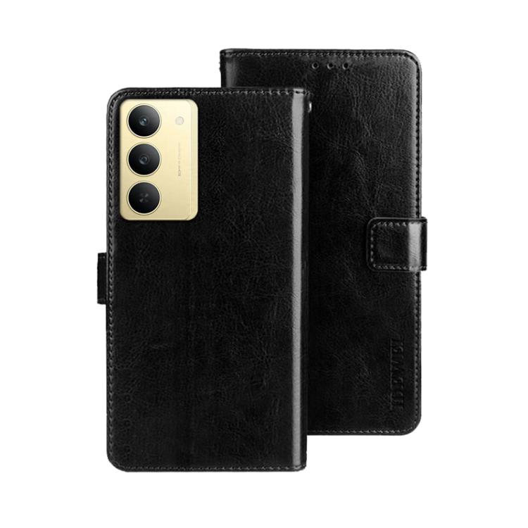For Realme 14x idewei Crazy Horse Texture Leather Phone Case