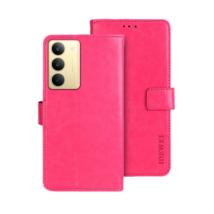 For Realme 14x idewei Crazy Horse Texture Leather Phone Case