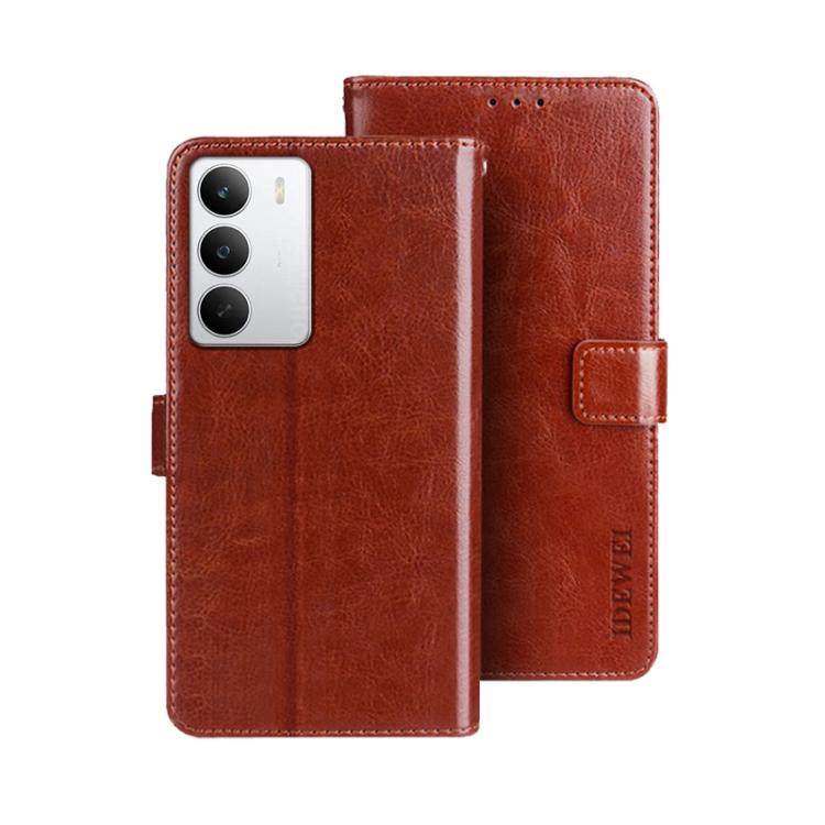 For Realme C71 idewei Crazy Horse Texture Leather Phone Case