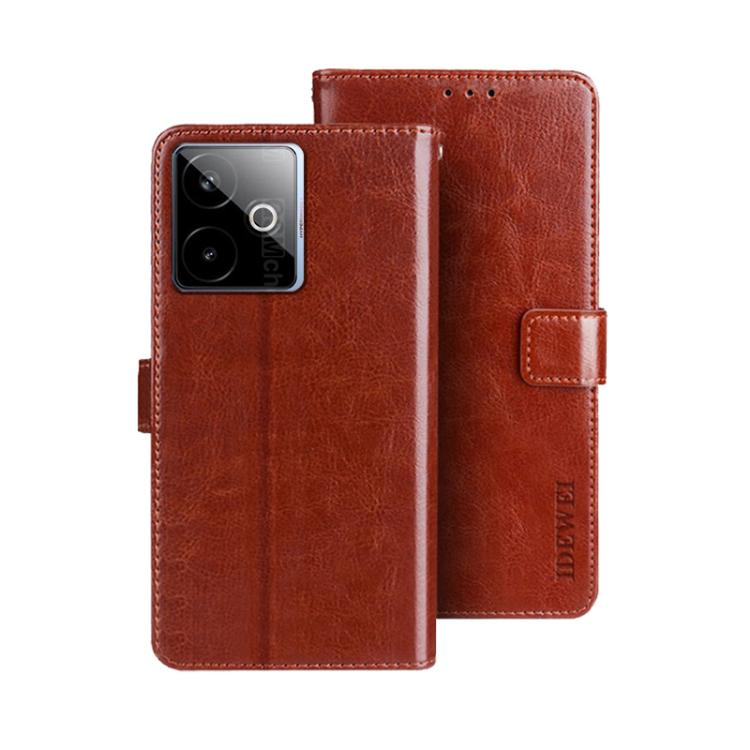 For Realme GT 7 Global idewei Crazy Horse Texture Leather Phone Case