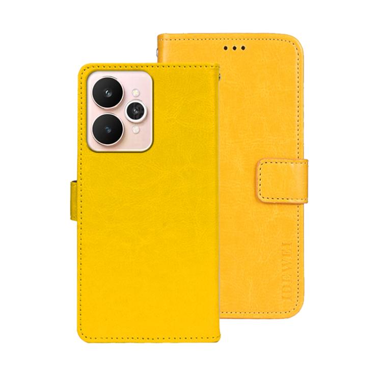 For Realme 15 5G Global idewei Crazy Horse Texture Leather Phone Case