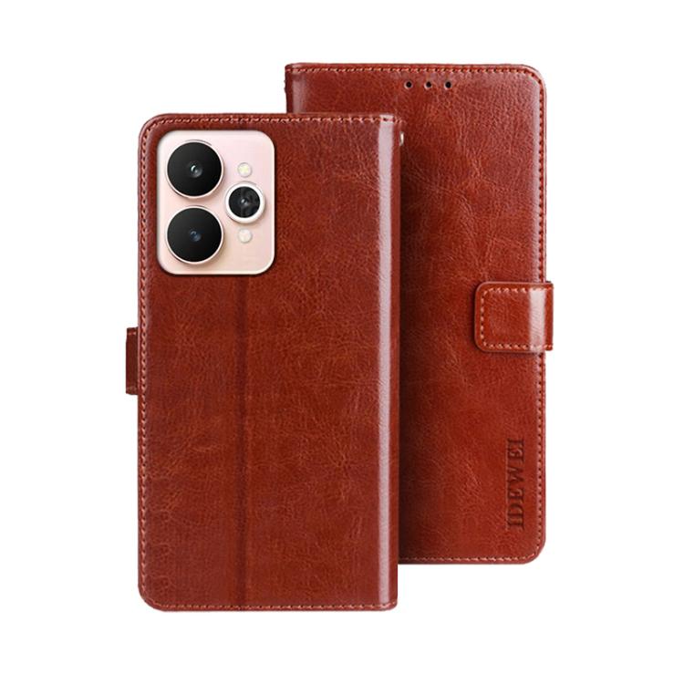 For Realme 15 5G Global idewei Crazy Horse Texture Leather Phone Case