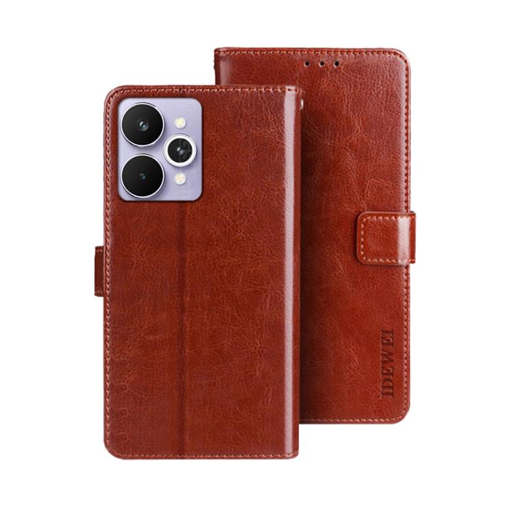 For Realme 15 Pro 5G Global idewei Crazy Horse Texture Leather Phone Case