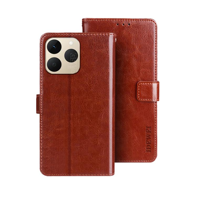 For Realme 15T 5G Global idewei Crazy Horse Texture Leather Phone Case