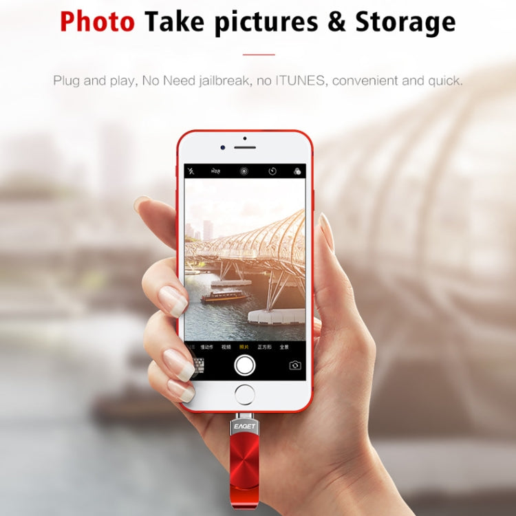 EAGET 64GB USB + 8 Pin Interface Metal Twister Flash U Disk