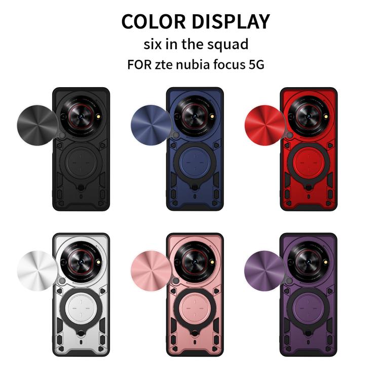 For ZTE nubia Focus /Blade A75 5G CD Texture Sliding Camshield Magnetic Holder Phone Case