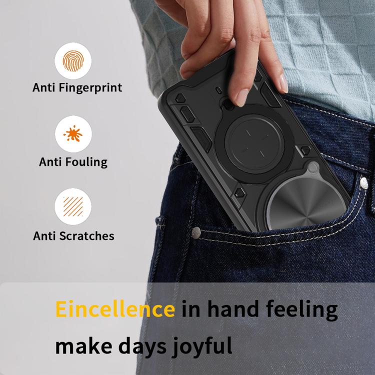 For ZTE nubia Focus /Blade A75 5G CD Texture Sliding Camshield Magnetic Holder Phone Case
