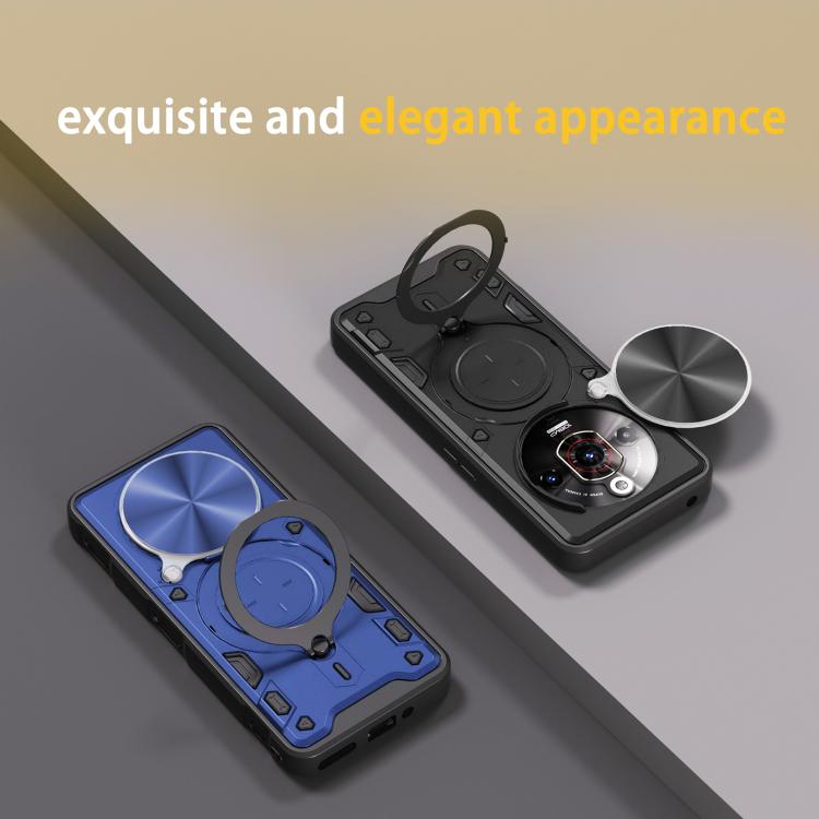 For ZTE nubia Focus Pro CD Texture Sliding Camshield Magnetic Holder Phone Case