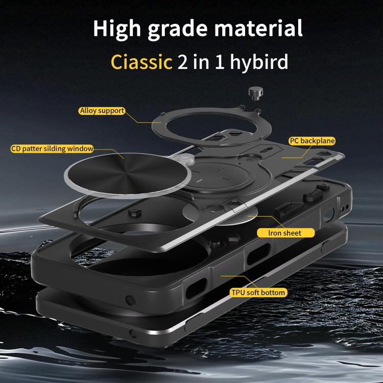 For ZTE nubia Focus Pro CD Texture Sliding Camshield Magnetic Holder Phone Case