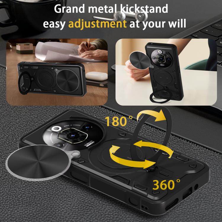 For ZTE nubia Focus Pro CD Texture Sliding Camshield Magnetic Holder Phone Case