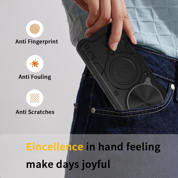 For ZTE nubia Focus Pro CD Texture Sliding Camshield Magnetic Holder Phone Case
