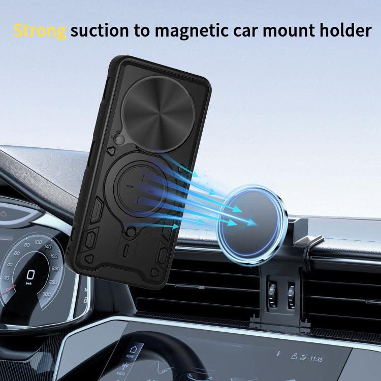 For ZTE nubia Focus Pro CD Texture Sliding Camshield Magnetic Holder Phone Case