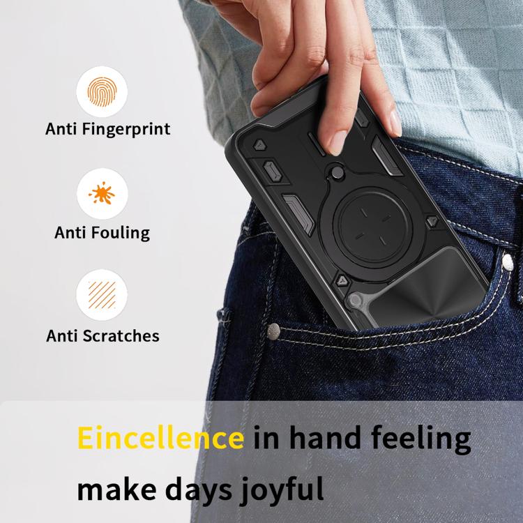 For ZTE nubia Music CD Texture Sliding Camshield Magnetic Holder Phone Case