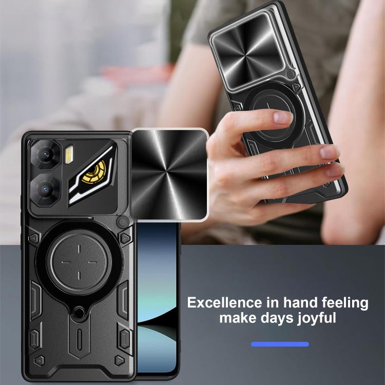 For ZTE nubia Neo 3 CD Texture Sliding Camshield Magnetic Holder Phone Case