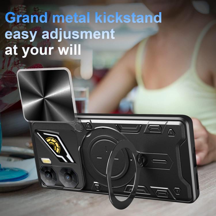 For ZTE nubia Neo 3 CD Texture Sliding Camshield Magnetic Holder Phone Case