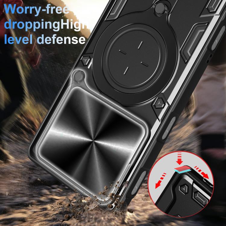 For ZTE nubia Neo 3 CD Texture Sliding Camshield Magnetic Holder Phone Case