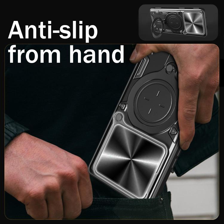 For ZTE nubia Neo 3 CD Texture Sliding Camshield Magnetic Holder Phone Case
