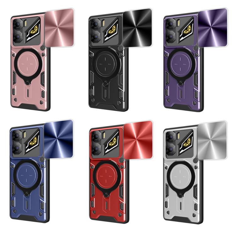 For ZTE nubia Neo 3 CD Texture Sliding Camshield Magnetic Holder Phone Case