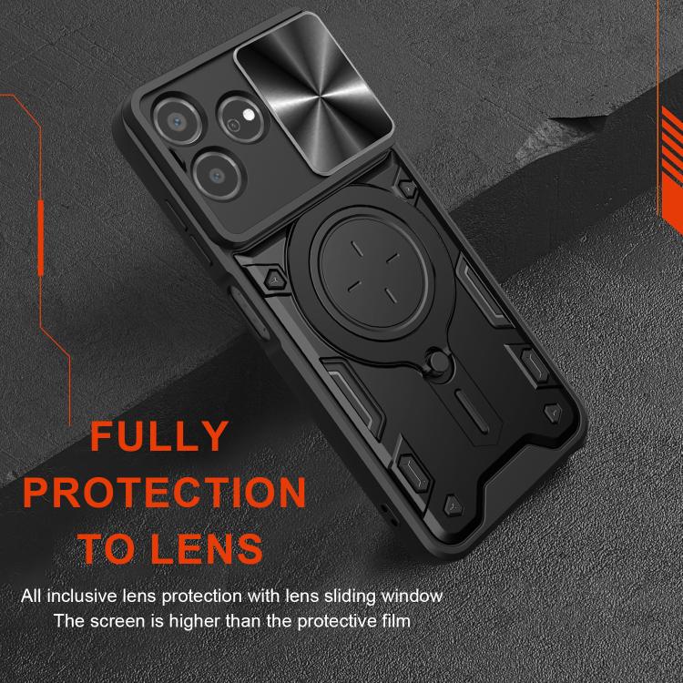 For ZTE Axon 50 Lite 4G CD Texture Sliding Camshield Magnetic Holder Phone Case