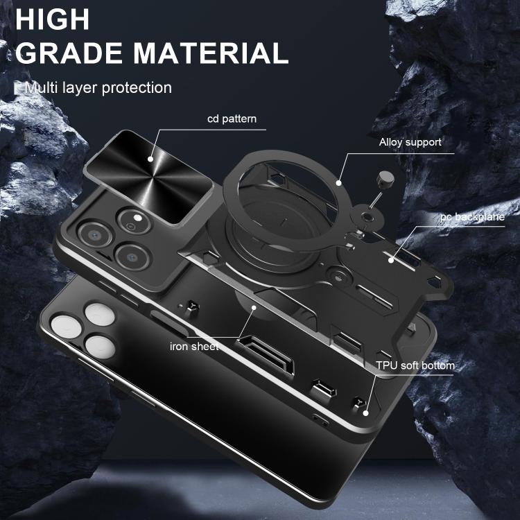 For ZTE Axon 50 Lite 4G CD Texture Sliding Camshield Magnetic Holder Phone Case