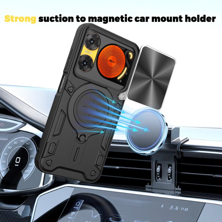 For ZTE nubia Music 2 CD Texture Sliding Camshield Magnetic Holder Phone Case