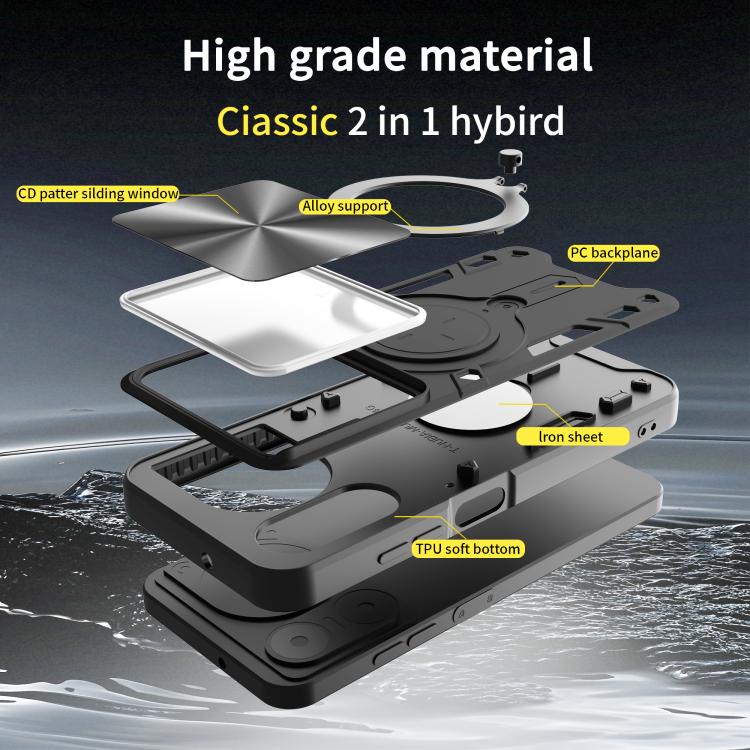 For ZTE nubia Music 2 CD Texture Sliding Camshield Magnetic Holder Phone Case