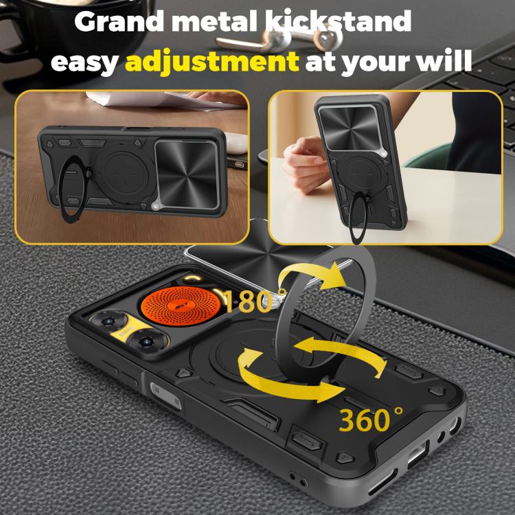 For ZTE nubia Music 2 CD Texture Sliding Camshield Magnetic Holder Phone Case