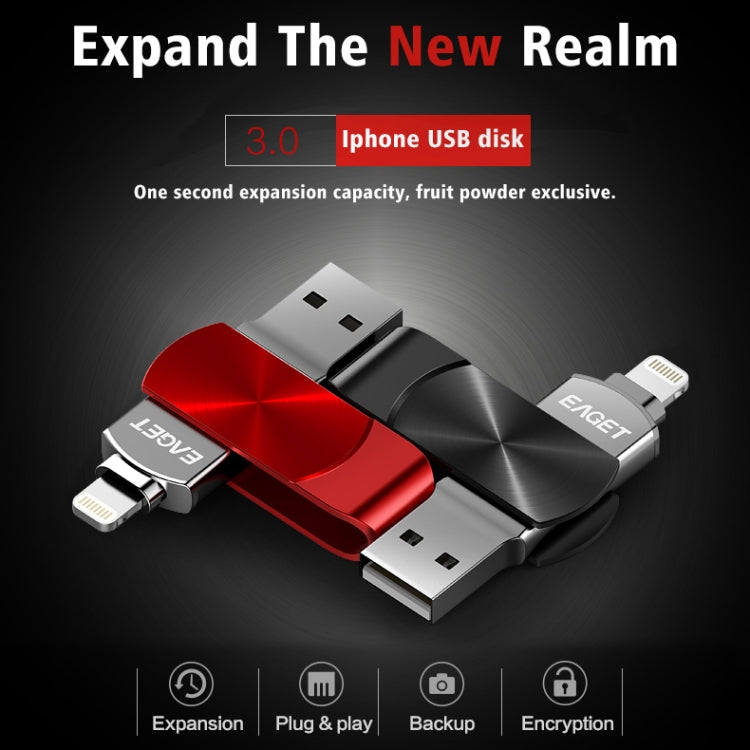 EAGET 128GB USB + 8 Pin Interface Metal Twister Flash U Disk