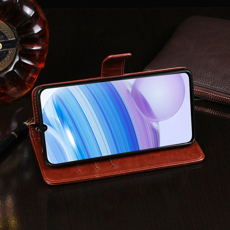 For Xiaomi Redmi 10X Pro 5G idewei Crazy Horse Texture Horizontal Flip Leather Case with Holder & Card Slots & Wallet