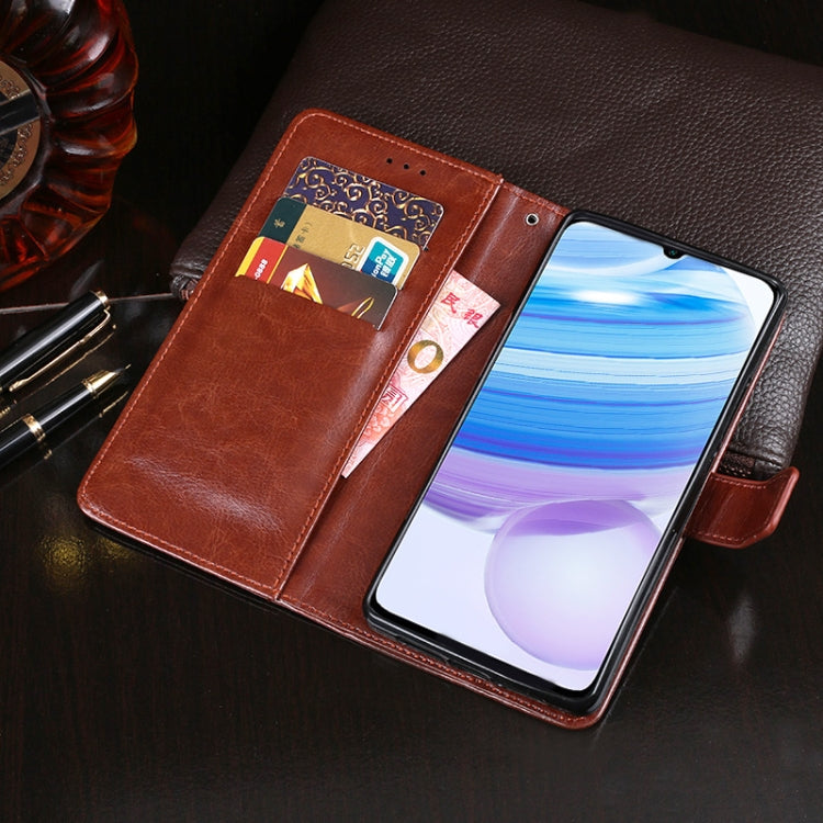 For Xiaomi Redmi 10X Pro 5G idewei Crazy Horse Texture Horizontal Flip Leather Case with Holder & Card Slots & Wallet