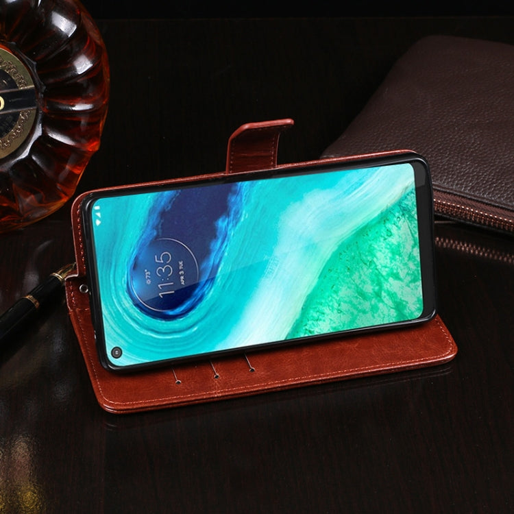 For Motorola Moto G Fast idewei Crazy Horse Texture Horizontal Flip Leather Case with Holder & Card Slots & Wallet
