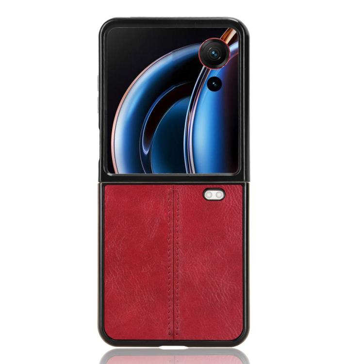 For ZTE nubia Flip3 Cow Pattern Sewing Back Cover Phone Case