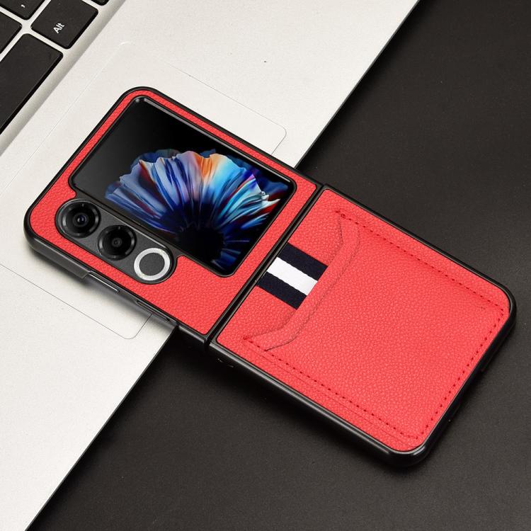 For ZTE nubia Flip2 Litchi Texture Card Slots Back Cover Phone Case