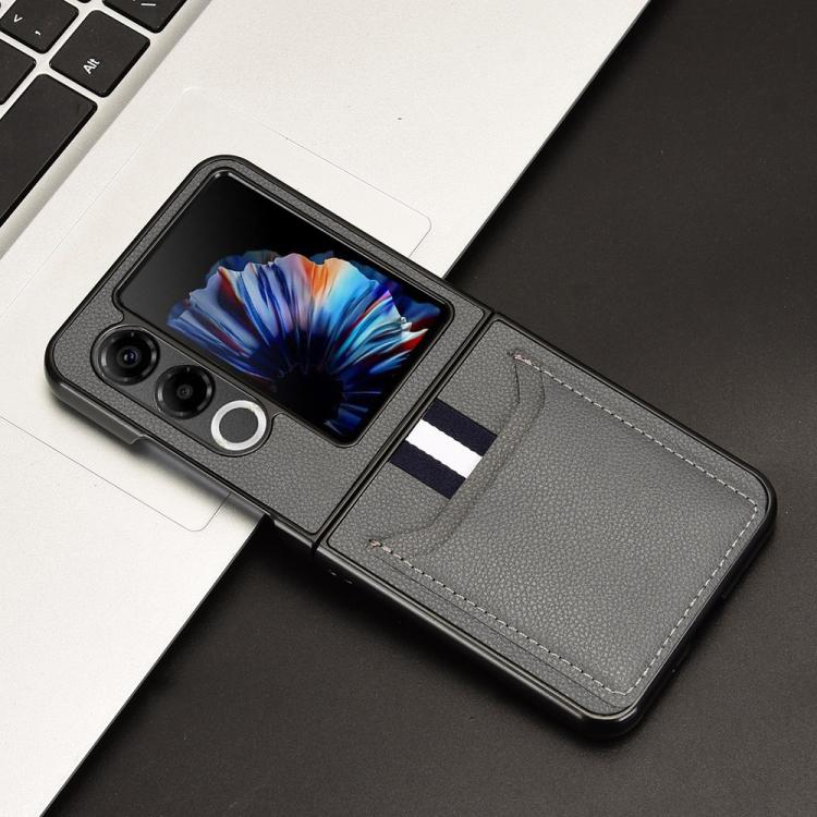 For ZTE nubia Flip2 Litchi Texture Card Slots Back Cover Phone Case