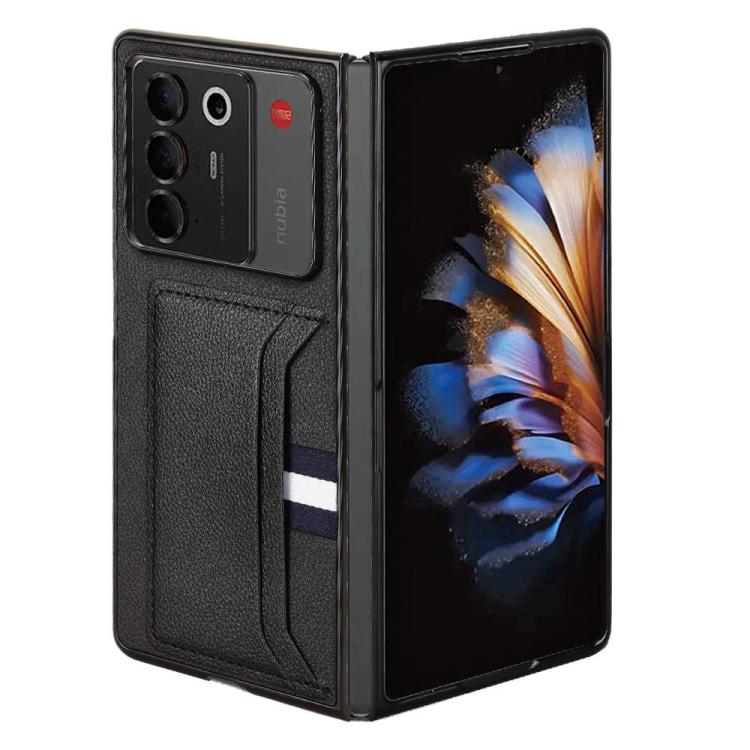 For ZTE Nubia Fold Litchi Texture Card Slots Back Cover Phone Case