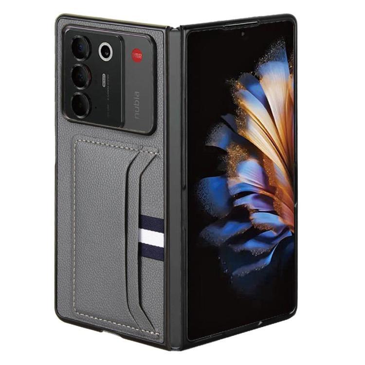 For ZTE Nubia Fold Litchi Texture Card Slots Back Cover Phone Case