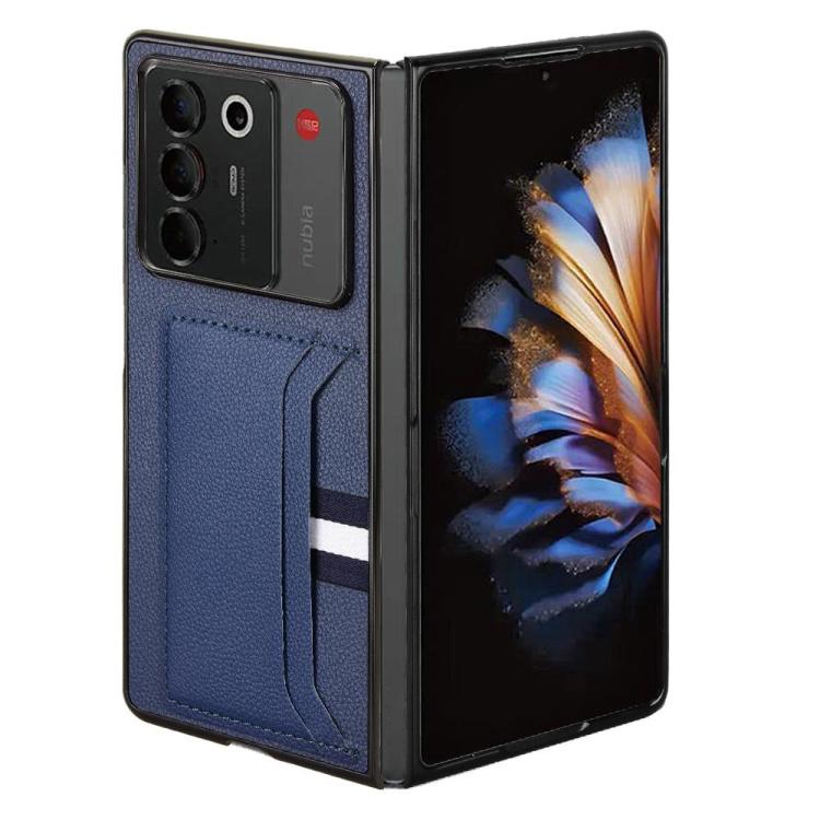 For ZTE Nubia Fold Litchi Texture Card Slots Back Cover Phone Case