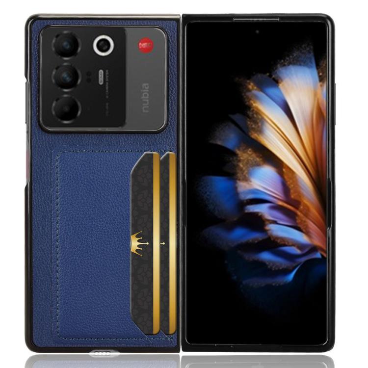 For ZTE Nubia Fold Litchi Texture Card Slots Back Cover Phone Case