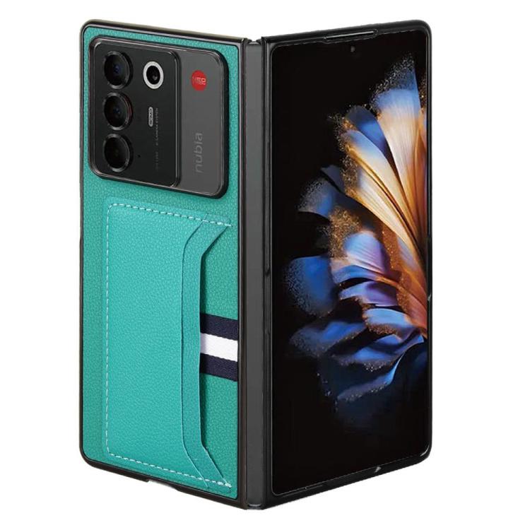 For ZTE Nubia Fold Litchi Texture Card Slots Back Cover Phone Case