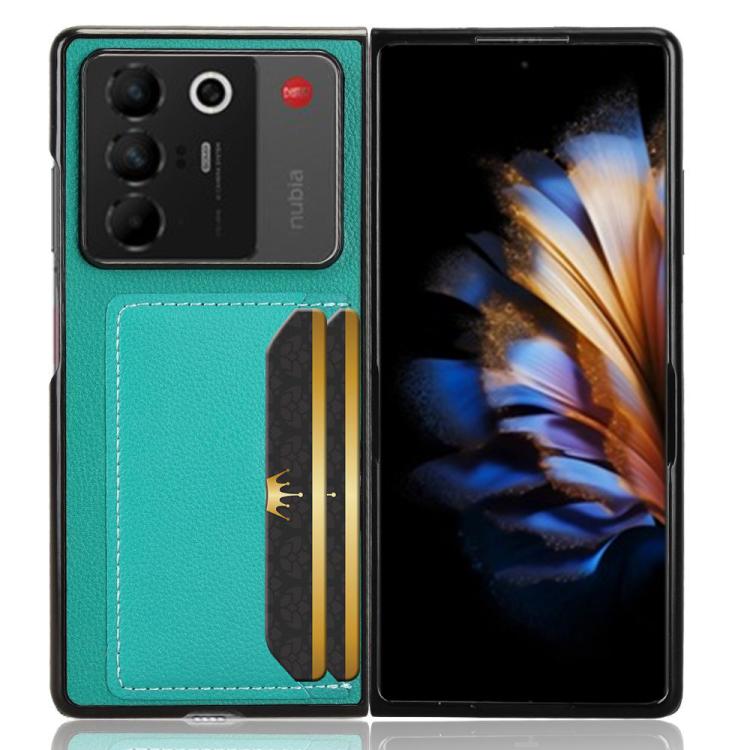 For ZTE Nubia Fold Litchi Texture Card Slots Back Cover Phone Case